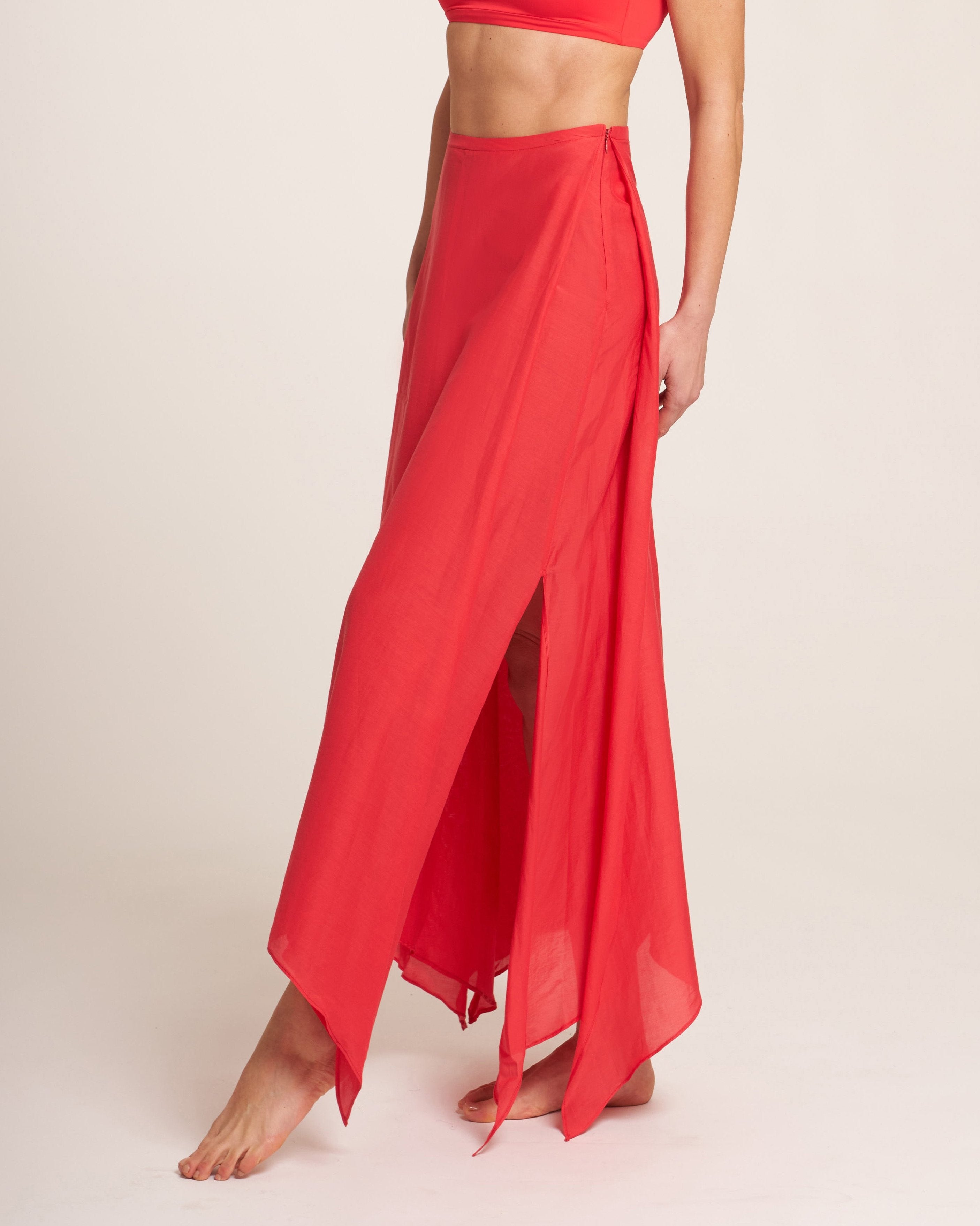 Zuma Skirt - Poppy Cotton Silk